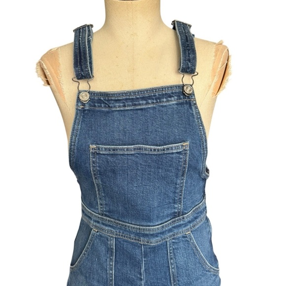 Mother Superior High-Waisted Twister Overall Sneak Punch Buggy Blue Denim Small - Picture 5 of 15